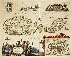 map malta gozo c1650 coloured engraving 38177012.jpg