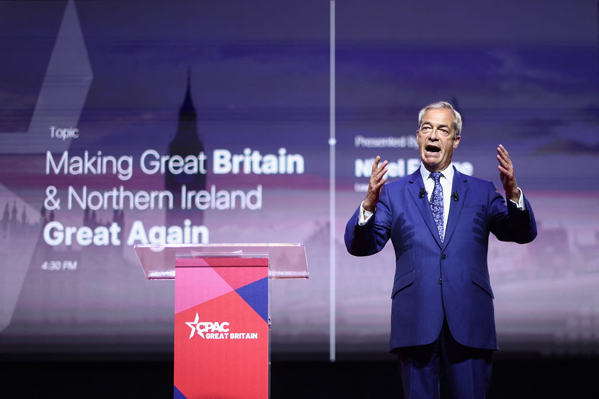 Farage to Stand Against 'Record' 33 Candidates in By-Election 2 AFP 20260717 C2GX7P6 v1 HighRes BritainUsPoliticsConservativeCpac